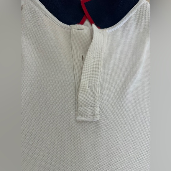 Gucci Men White Polo Shirt with Navy Collar and Striped Trim XL - Picture 10 of 16